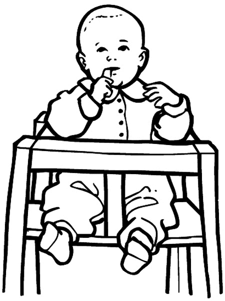 Toddler in high chair vinyl sticker. Customize on line. Furniture Carpets 043-0199